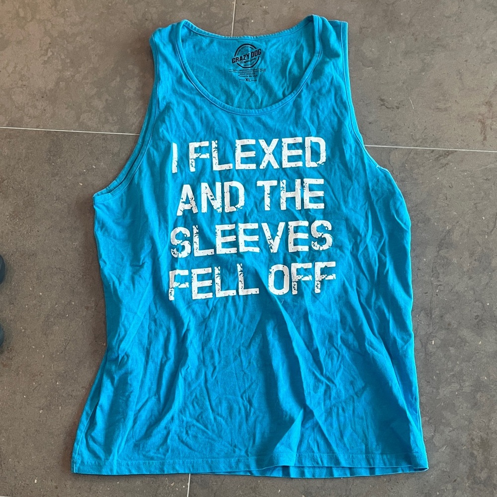 Crazy Dog T-Shirts Teal Graphic Tank